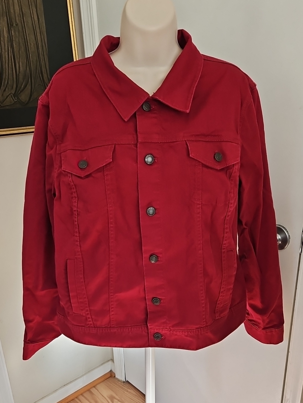 Talbots Classic Red Jean Jacket Size XL